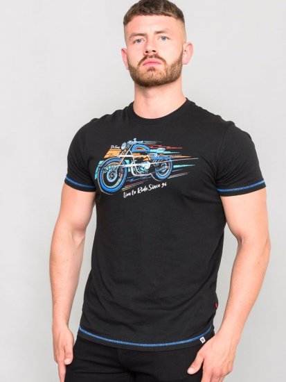 D555 CHINFORD Live To Ride Motorbike T-Shirt - Tričká - Nadrozmerné tričká - 2XL-14XL