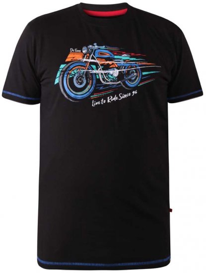 D555 CHINFORD Live To Ride Motorbike T-Shirt - Tričká - Nadrozmerné tričká - 2XL-14XL