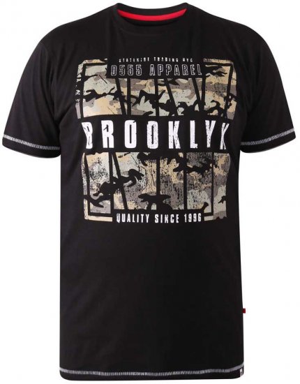 D555 BRICKET Camo Brooklyn T-Shirt - Tričká - Nadrozmerné tričká - 2XL-14XL