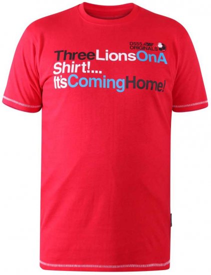 D555 LIONS England T-shirt - Tričká - Nadrozmerné tričká - 2XL-14XL