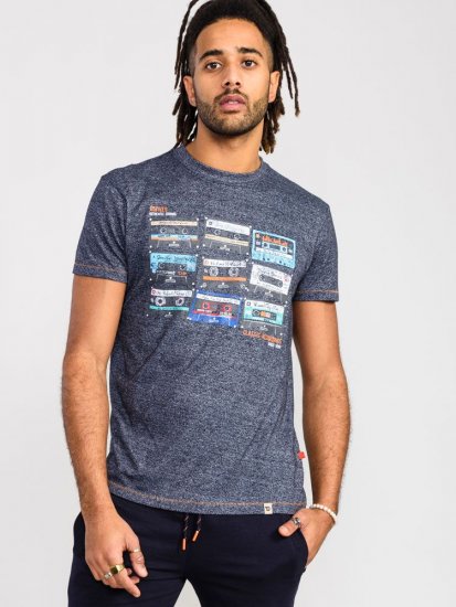 D555 Apsey Multi Cassette Tape Printed T-Shirt - Tričká - Nadrozmerné tričká - 2XL-14XL