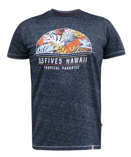 D555 Upton Hawaii Leaf Printed T-Shirt - Tričká - Nadrozmerné tričká - 2XL-14XL