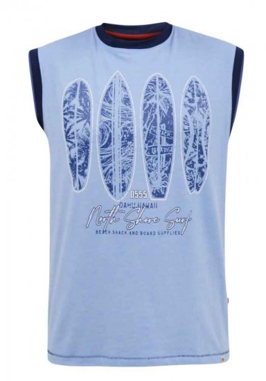 D555 Bretton Surf Board Printed Sleeveless T-Shirt - Tričká - Nadrozmerné tričká - 2XL-14XL