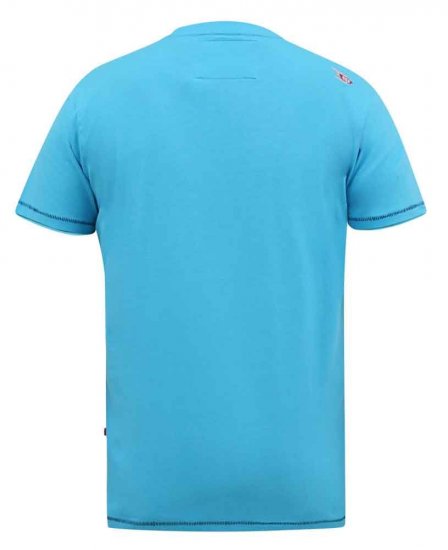 D555 Rushden Superior Printed T-Shirt Turquoise - Tričká - Nadrozmerné tričká - 2XL-14XL