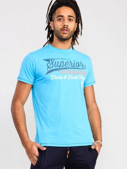 D555 Rushden Superior Printed T-Shirt Turquoise - Tričká - Nadrozmerné tričká - 2XL-14XL