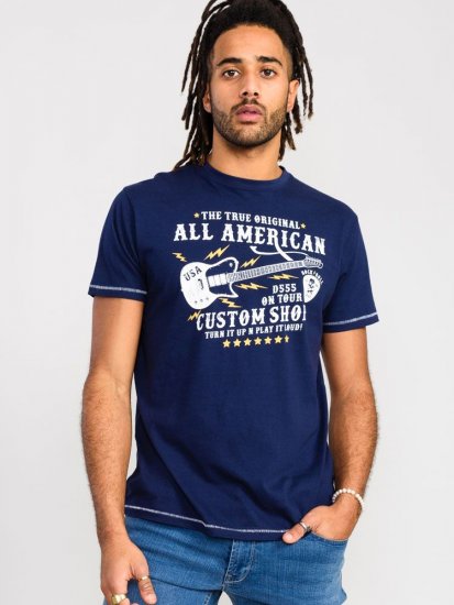 D555 Bronte All American Guitar Printed T-Shirt - Tričká - Nadrozmerné tričká - 2XL-14XL