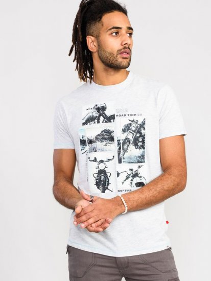 D555 Trafford Bike Photo Printed T-Shirt White - Tričká - Nadrozmerné tričká - 2XL-14XL