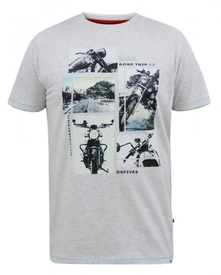 D555 Trafford Bike Photo Printed T-Shirt White - Tričká - Nadrozmerné tričká - 2XL-14XL