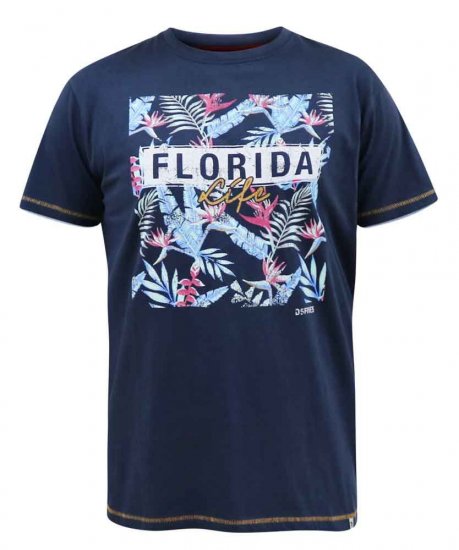 D555 Prestwick Florida Floral Printed T-Shirt - Tričká - Nadrozmerné tričká - 2XL-14XL