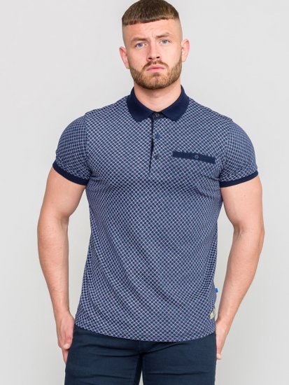 D555 AXFORD Print Polo Shirt - Polokošele - Polokošele 2XL-8XL