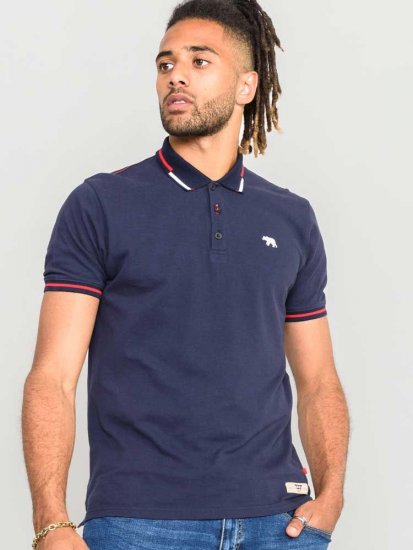 D555 Sloane Polo Shirt With Chest Embroidery Navy - Polokošele - Polokošele 2XL-8XL