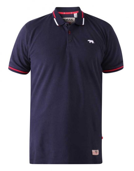 D555 Sloane Polo Shirt With Chest Embroidery Navy - Polokošele - Polokošele 2XL-8XL