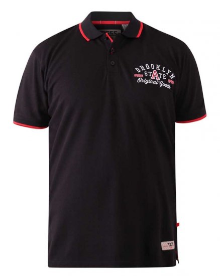 D555 Canning Chest Embroidery Polo Shirt Black - Polokošele - Polokošele 2XL-8XL
