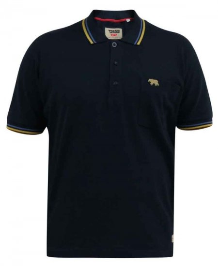 D555 Hamford Pique Polo Shirt Navy - Polokošele - Polokošele 2XL-8XL