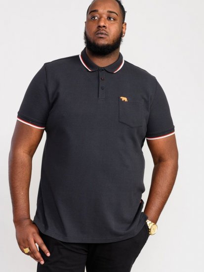 D555 Kirby Birdseye Pique Polo Black - Polokošele - Polokošele 2XL-8XL