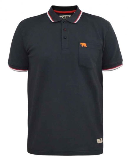 D555 Kirby Birdseye Pique Polo Black - Polokošele - Polokošele 2XL-8XL