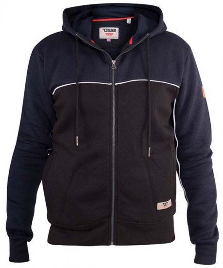 D555 Vincent Full Zip Hoody With Chest And Sleeve Piping Detail - Mikiny & mikiny bez kapucne - Mikiny & Mikiny s Kapucňou 2XL-12XL