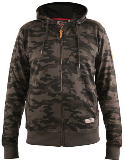D555 Antonio Camo Printed Zip Through Hoody - Mikiny & mikiny bez kapucne - Mikiny & Mikiny s Kapucňou 2XL-12XL