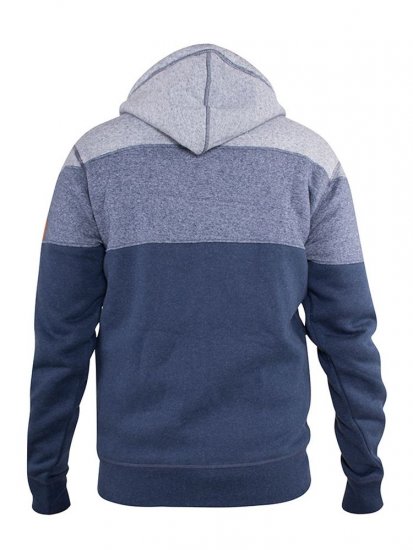 D555 Columbus Cut And Sew Panelled Zip Through Hoody Blue - Mikiny & mikiny bez kapucne - Mikiny & Mikiny s Kapucňou 2XL-12XL