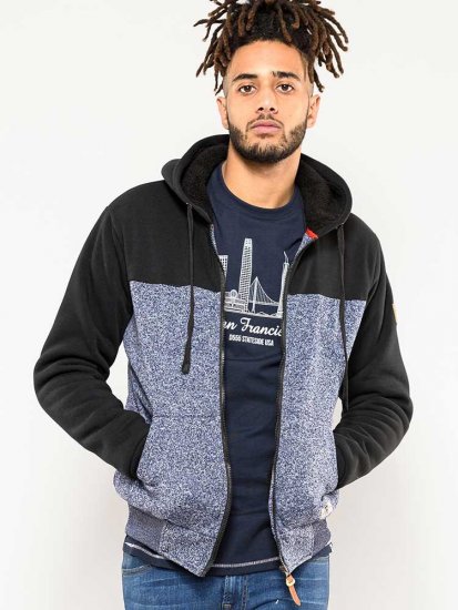 D555 Allen Zip Through Hoody With Sherpa Lining - Mikiny & mikiny bez kapucne - Mikiny & Mikiny s Kapucňou 2XL-12XL