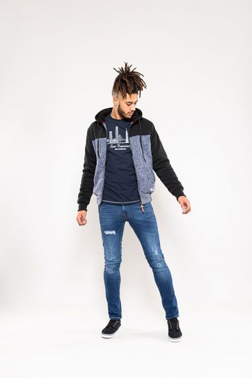 D555 Allen Zip Through Hoody With Sherpa Lining - Mikiny & mikiny bez kapucne - Mikiny & Mikiny s Kapucňou 2XL-12XL