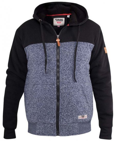 D555 Allen Zip Through Hoody With Sherpa Lining - Mikiny & mikiny bez kapucne - Mikiny & Mikiny s Kapucňou 2XL-12XL