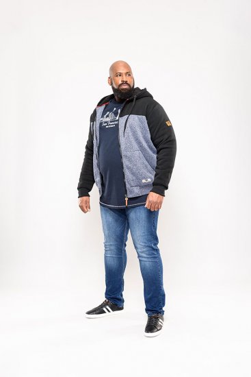 D555 Allen Zip Through Hoody With Sherpa Lining - Mikiny & mikiny bez kapucne - Mikiny & Mikiny s Kapucňou 2XL-12XL