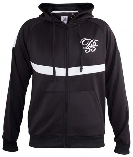 D555 Bristol Couture Zip Through Hoody Black - Mikiny & mikiny bez kapucne - Mikiny & Mikiny s Kapucňou 2XL-12XL