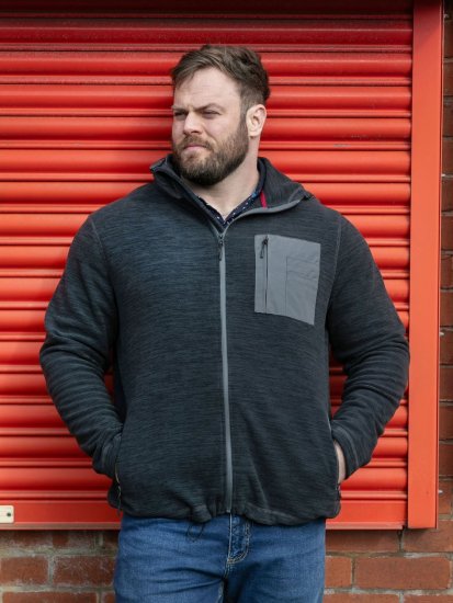 D555 Daly Quarter Zip Fleece Sweatshirt Čierna/Sivá - Mikiny & mikiny bez kapucne - Mikiny & Mikiny s Kapucňou 2XL-12XL