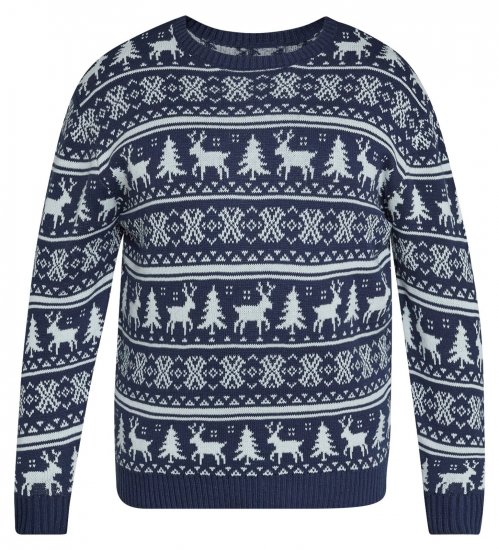 North Latitude 63144 Fjell Reindeer Knit Námornícka modrá - Mikiny & mikiny bez kapucne - Mikiny & Mikiny s Kapucňou 2XL-12XL