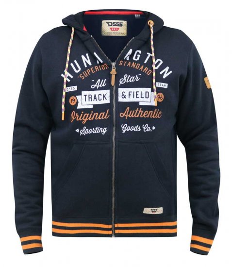 D555 Flanders Full Zip Hoody With Chest Print - Mikiny & mikiny bez kapucne - Mikiny & Mikiny s Kapucňou 2XL-12XL