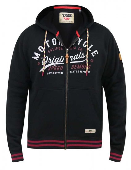 D555 Patrick Full Zip Hoody With 'Motorcycle' Chest Print - Mikiny & mikiny bez kapucne - Mikiny & Mikiny s Kapucňou 2XL-12XL