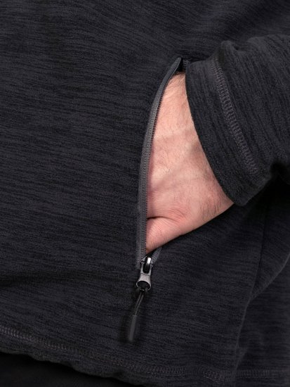 D555 Damien Micro Fleece Zip Through Hoody Čierna/Sivá - Mikiny & mikiny bez kapucne - Mikiny & Mikiny s Kapucňou 2XL-12XL