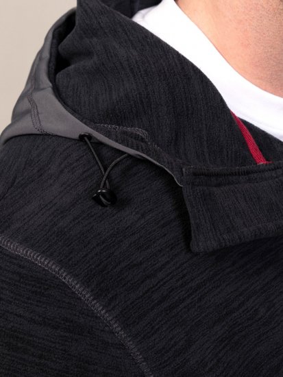 D555 Damien Micro Fleece Zip Through Hoody Čierna/Sivá - Mikiny & mikiny bez kapucne - Mikiny & Mikiny s Kapucňou 2XL-12XL
