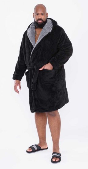 D555 Newquay Bathrobe Black - Spodná bielizeň - Spodné Prádlo 2XL-8XL
