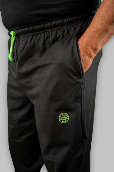 20 Nodi Long Leg Sports Pants in Combed Cotton Jersey Black - Tepláky & teplákové kraťasy - Tepláky & Teplákové kraťasy - 2XL-12XL