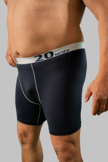 20 Nodi Stretch Cotton Boxer with Medium Leg Blue - Spodná bielizeň - Spodné Prádlo 2XL-8XL