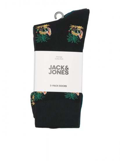 Jack & Jones Pineapple Skulls Ponožky Čierna 3-pack - Spodná bielizeň - Spodné Prádlo 2XL-8XL