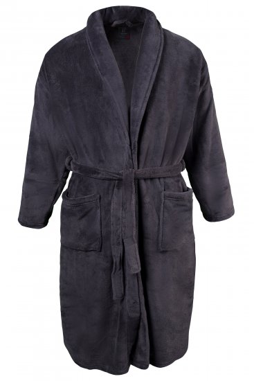 JP1880 Bathrobe with Spacious Patch Pockets Grey - Spodná bielizeň - Spodné Prádlo 2XL-8XL