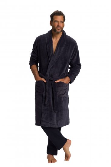 JP1880 Bathrobe with Spacious Patch Pockets Grey - Spodná bielizeň - Spodné Prádlo 2XL-8XL