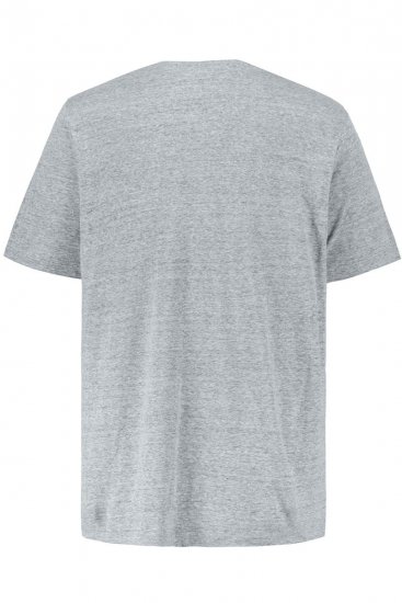 JP1880 702415 Tričko s véčkovým výstrihom Sivá melír - Tričká - Nadrozmerné tričká - 2XL-14XL
