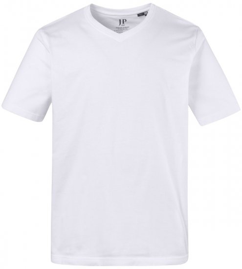 JP1880 702415 Tričko s véčkovým výstrihom Biela - Tričká - Nadrozmerné tričká - 2XL-14XL