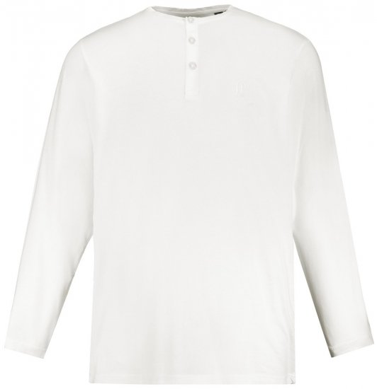 JP1880 702555 Tričko Henley s dlhým rukávom Biela - Tričká - Nadrozmerné tričká - 2XL-14XL