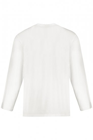 JP1880 702555 Tričko Henley s dlhým rukávom Biela - Tričká - Nadrozmerné tričká - 2XL-14XL