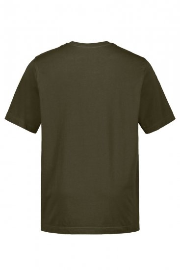 JP1880 702558 Tričko s okrúhlym výstrihom Tmavo olivová - Tričká - Nadrozmerné tričká - 2XL-14XL