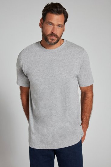 JP1880 702558 Tričko s okrúhlym výstrihom Sivá melír - Tričká - Nadrozmerné tričká - 2XL-14XL
