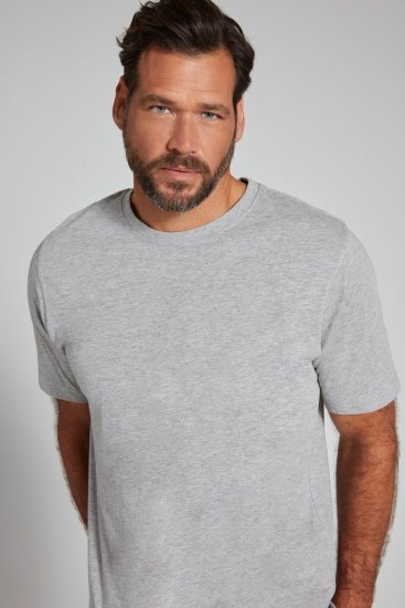 JP1880 702558 Tričko s okrúhlym výstrihom Sivá melír - Tričká - Nadrozmerné tričká - 2XL-14XL