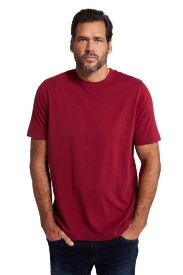 JP1880 702558 Tričko s okrúhlym výstrihom Tmavočervená - Tričká - Nadrozmerné tričká - 2XL-14XL
