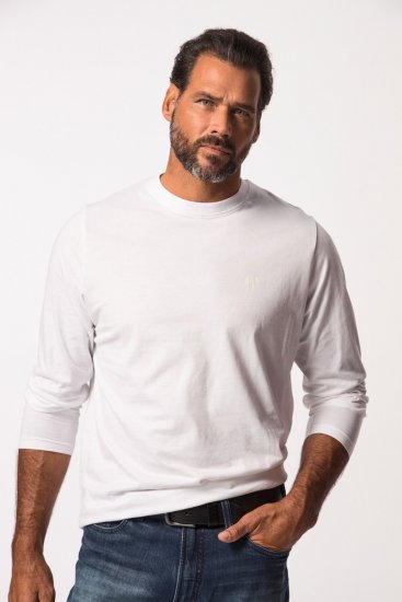 JP1880 702559 Tričko s dlhým rukávom Biela - Tričká - Nadrozmerné tričká - 2XL-14XL