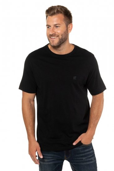 JP1880 702637 Tričko s okrúhlym výstrihom 2 kusy Čierna - Tričká - Nadrozmerné tričká - 2XL-14XL